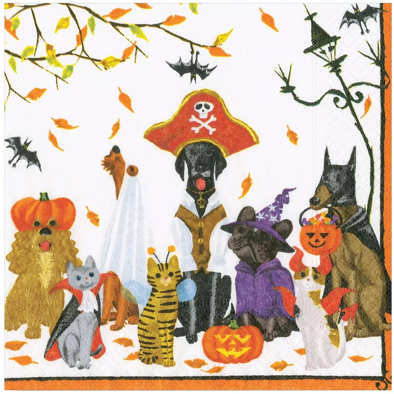 Paper Beverage Napkins Halloween Pets